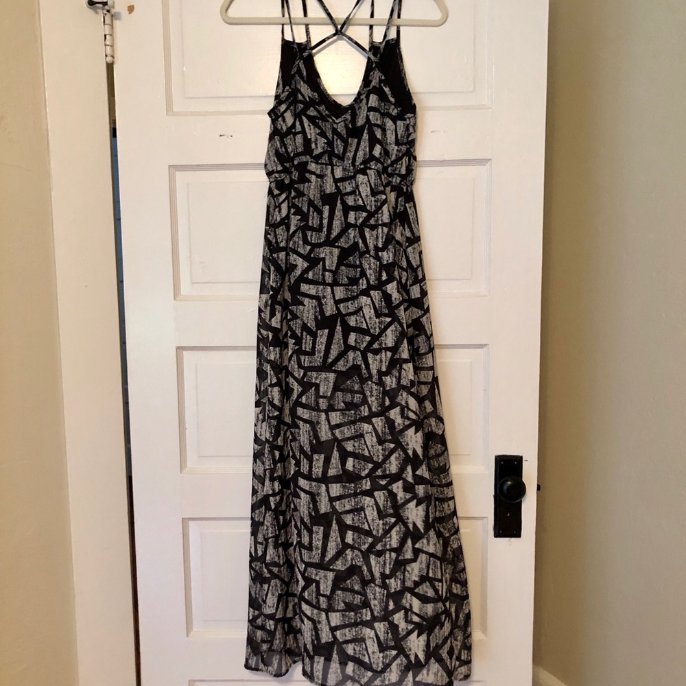 Black and white maxi dress